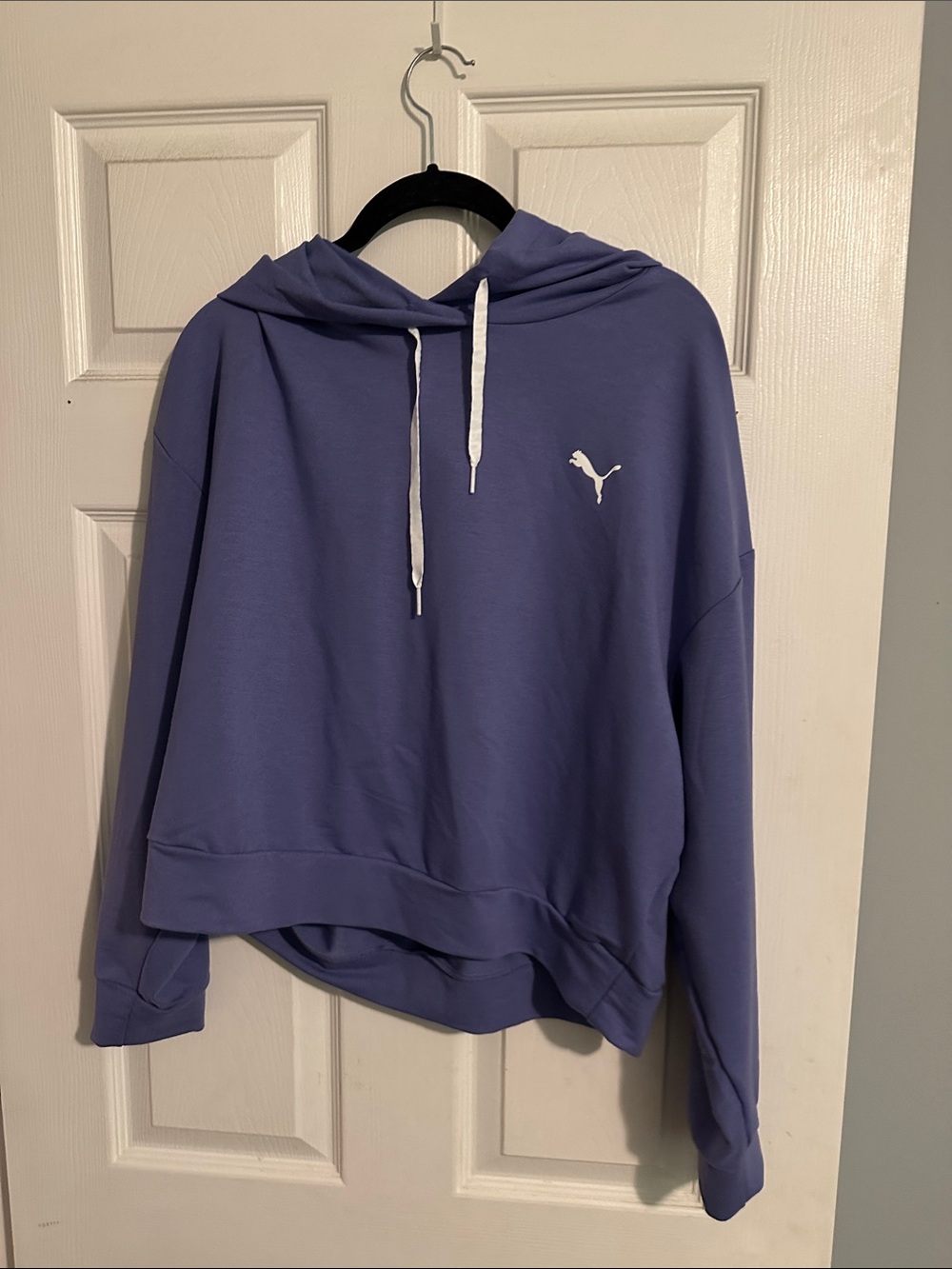 Puma Lavender Pullover Hoodie with White Drawstrings